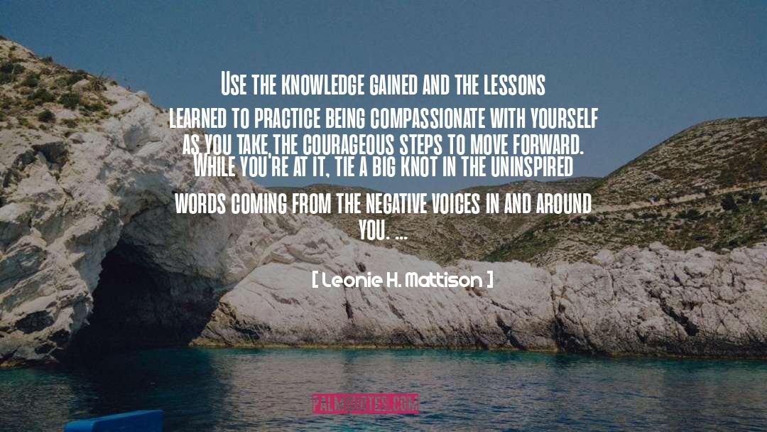 Leonie H. Mattison Quotes: Use the knowledge gained and