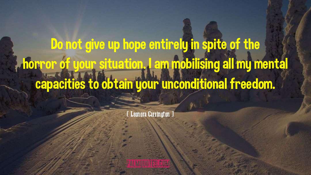 Leonora Carrington Quotes: Do not give up hope