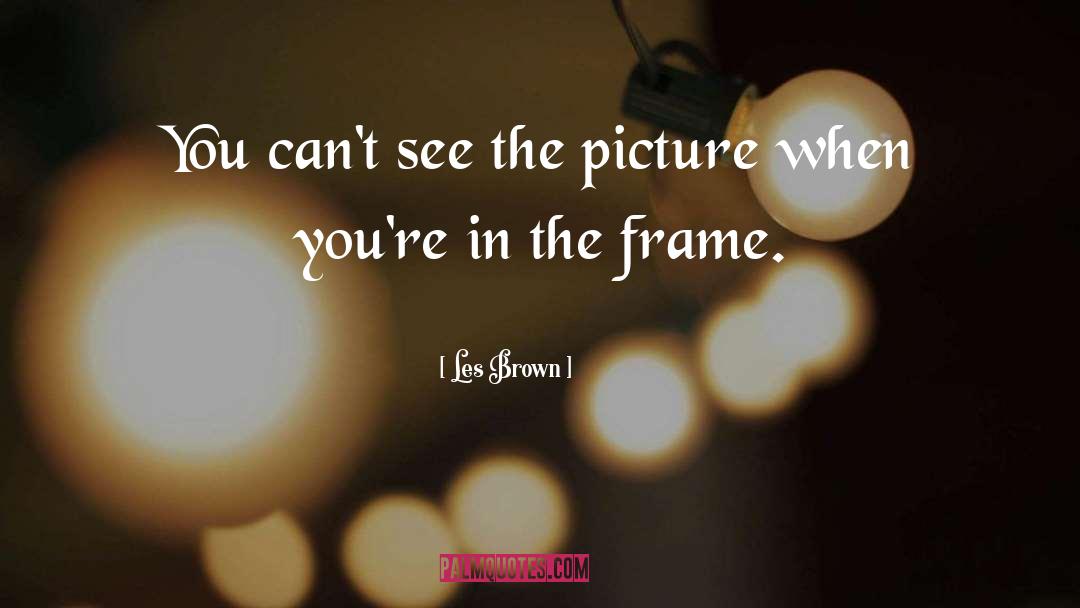 Les Brown Quotes: You can't see the picture