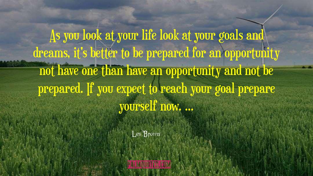 Les Brown Quotes: As you look at your