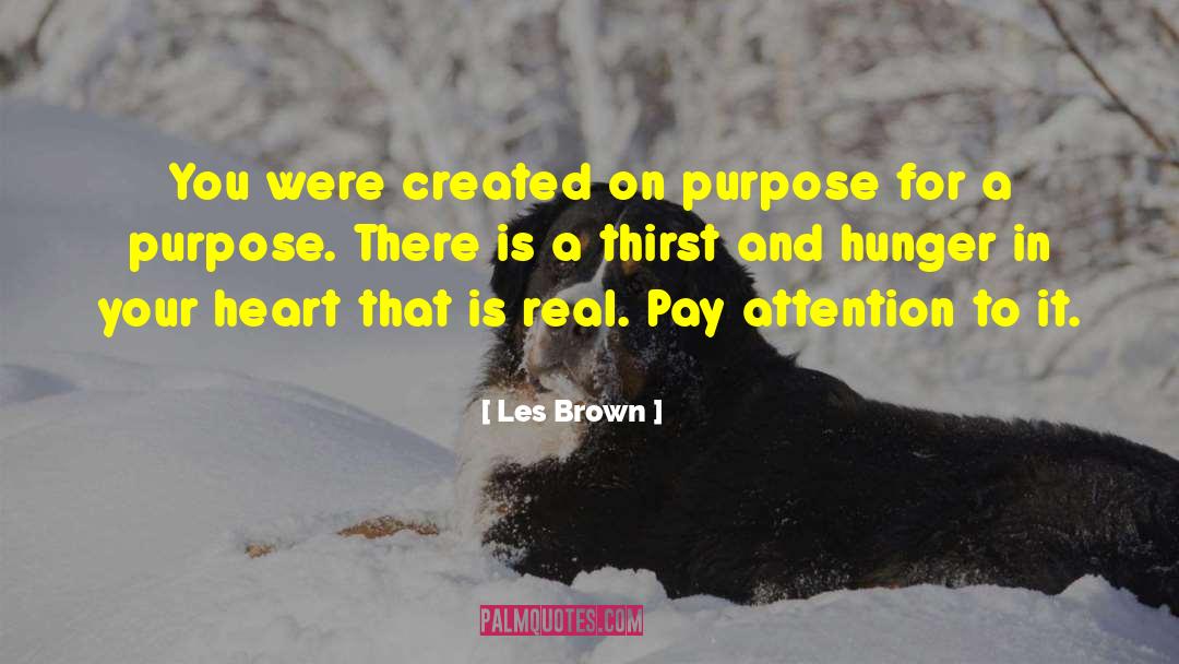 Les Brown Quotes: You were created on purpose