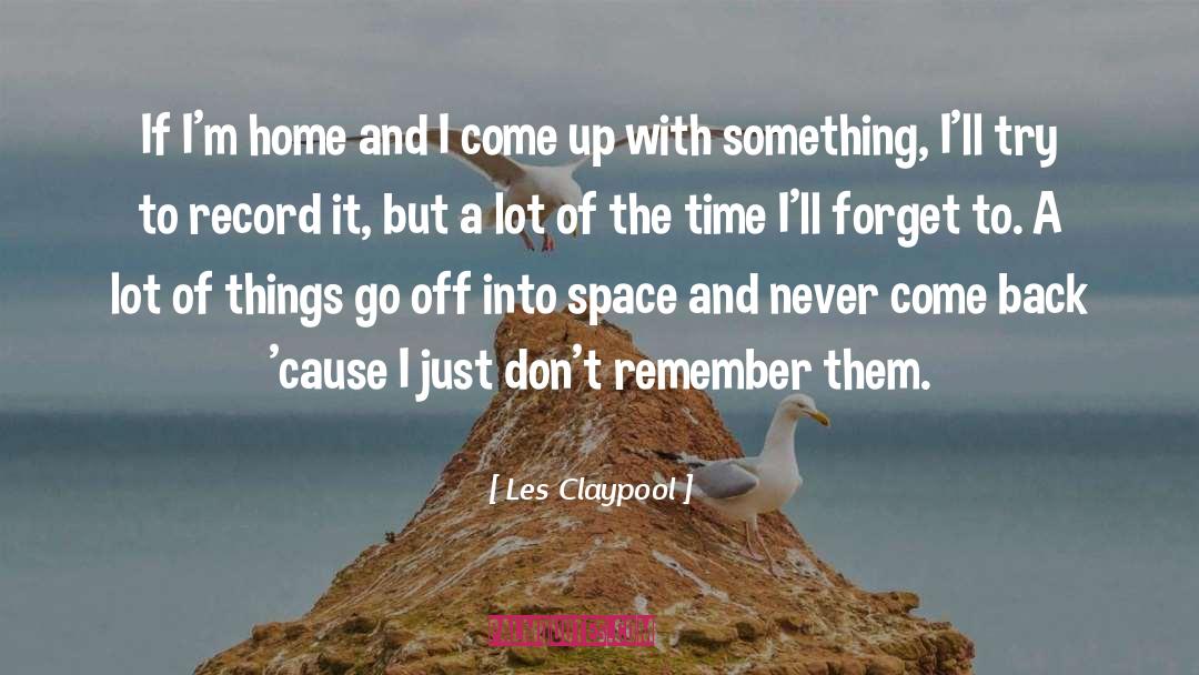 Les Claypool Quotes: If I'm home and I