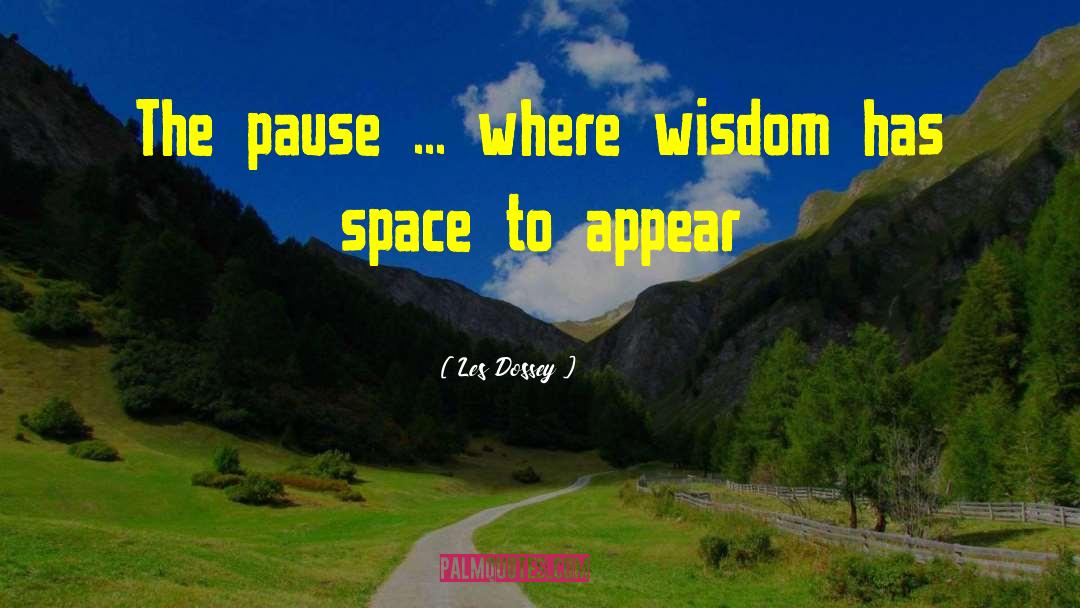 Les Dossey Quotes: The pause ... where wisdom