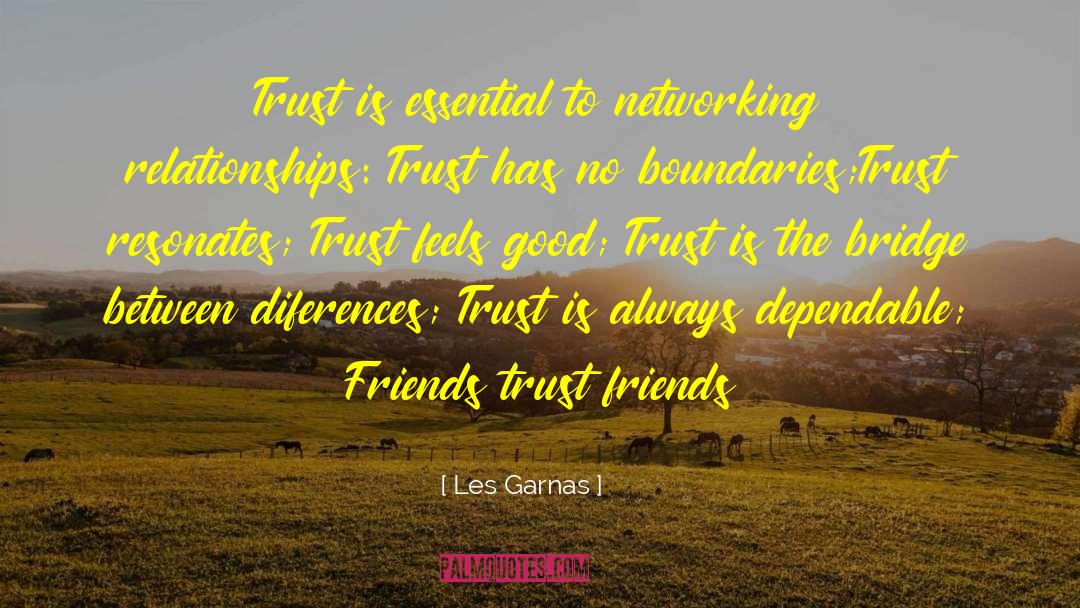 Les Garnas Quotes: Trust is essential to networking