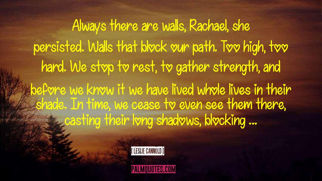 Leslie Cannold Quotes: Always there are walls, Rachael,