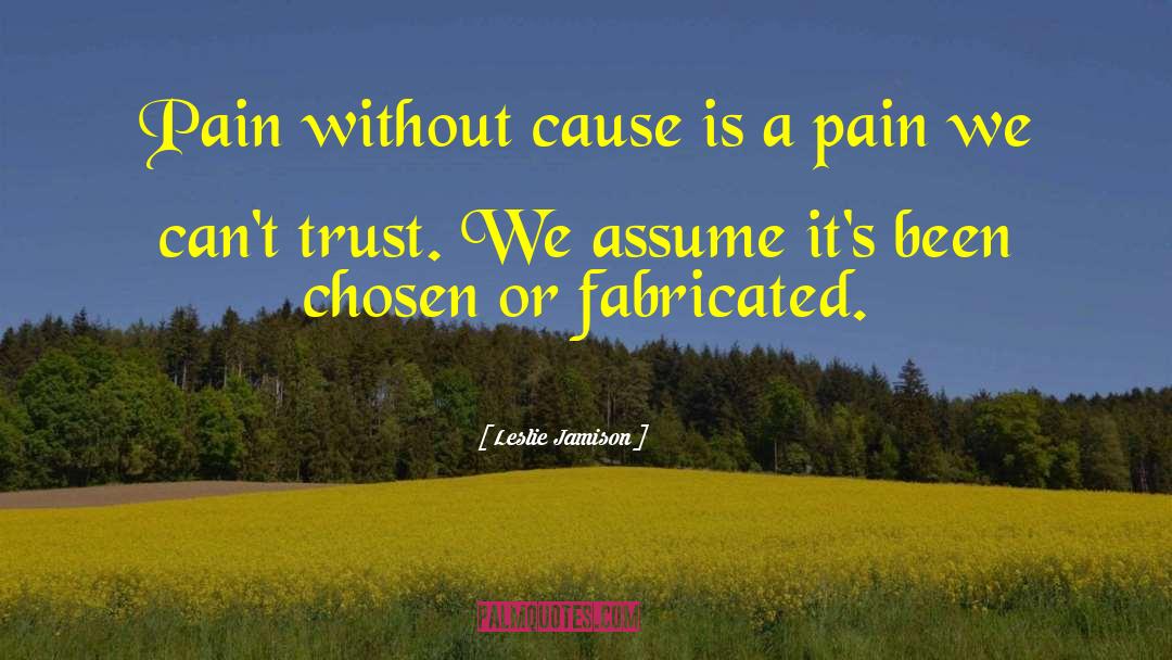 Leslie Jamison Quotes: Pain without cause is a