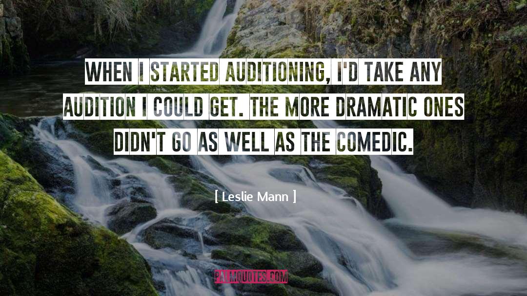 Leslie Mann Quotes: When I started auditioning, I'd