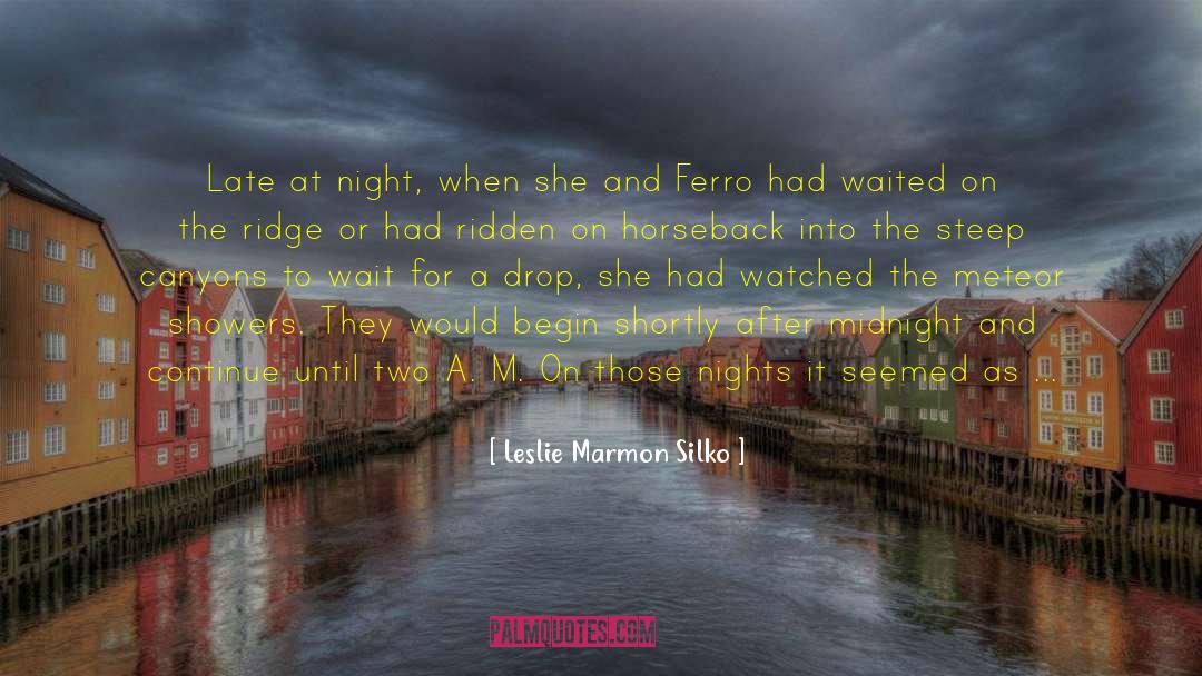 Leslie Marmon Silko Quotes: Late at night, when she
