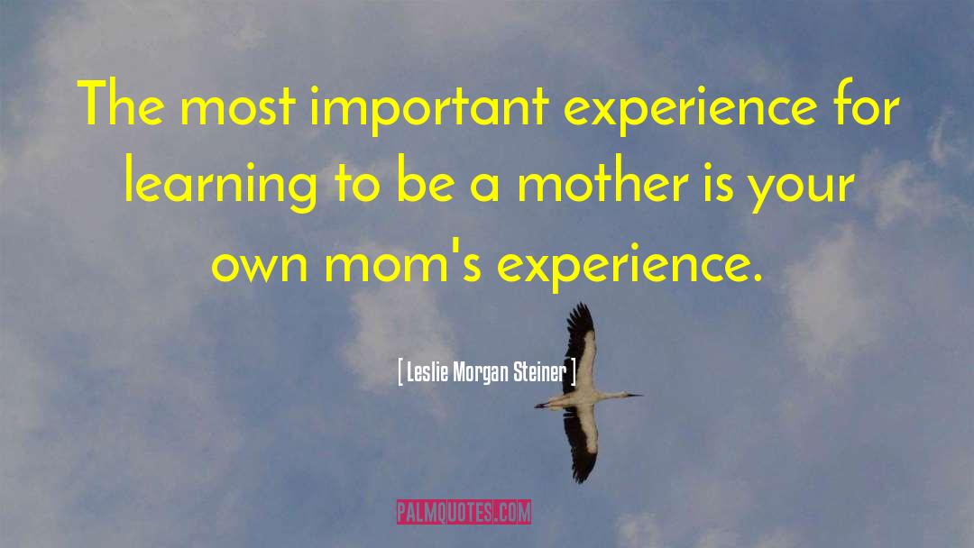 Leslie Morgan Steiner Quotes: The most important experience for