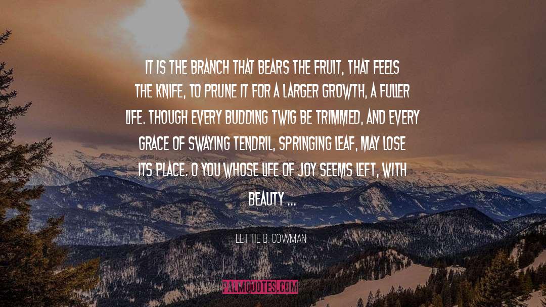 Lettie B. Cowman Quotes: It is the branch that
