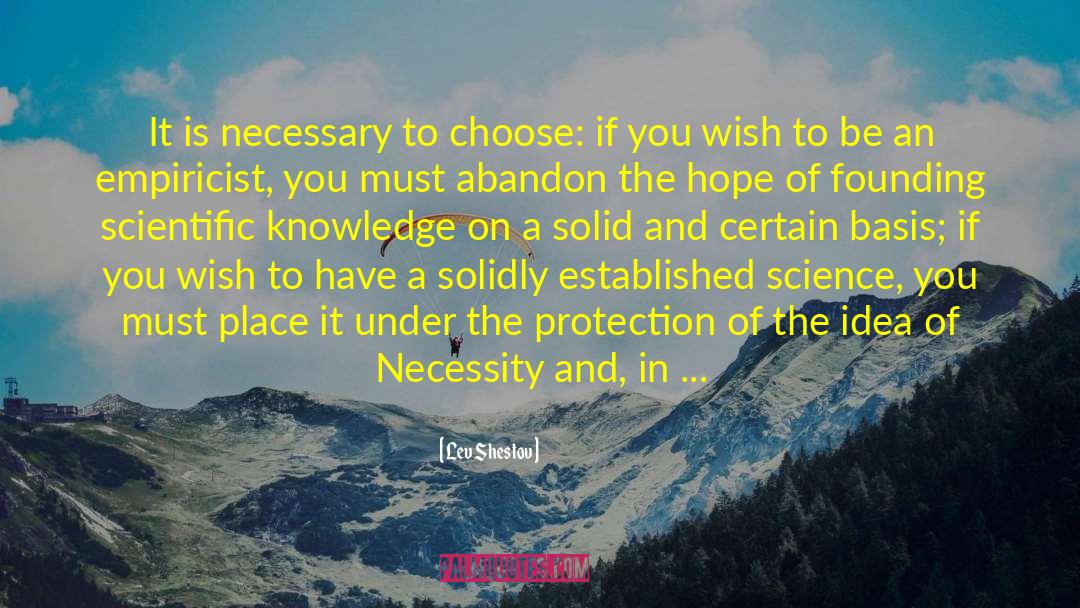 Lev Shestov Quotes: It is necessary to choose: