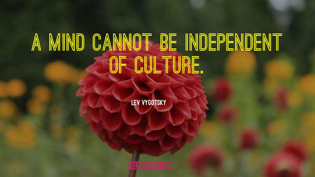 Lev Vygotsky Quotes: A mind cannot be independent