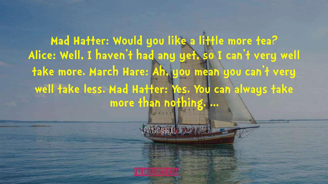 Lewis Carroll Quotes: Mad Hatter: Would you like