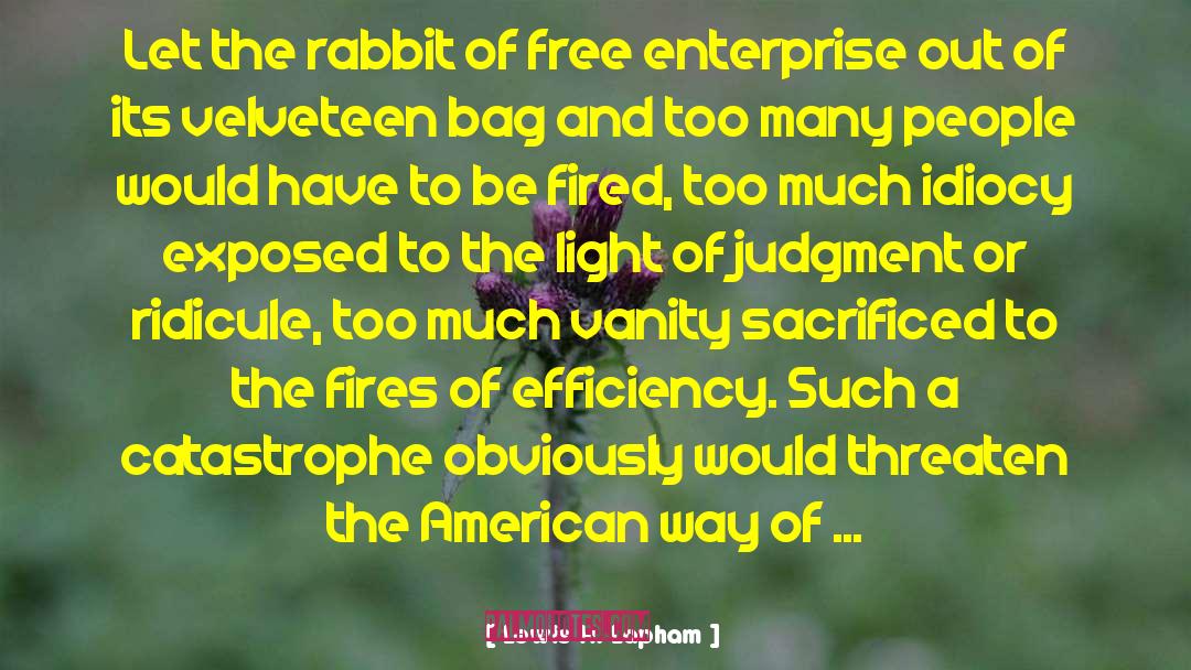 Lewis H. Lapham Quotes: Let the rabbit of free