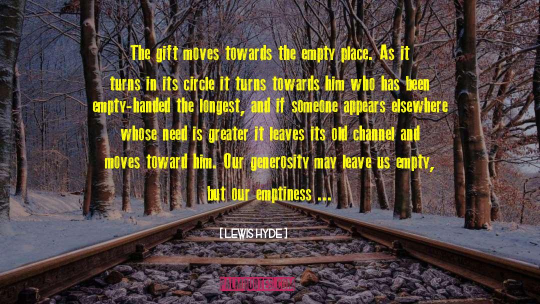 Lewis Hyde Quotes: The gift moves towards the