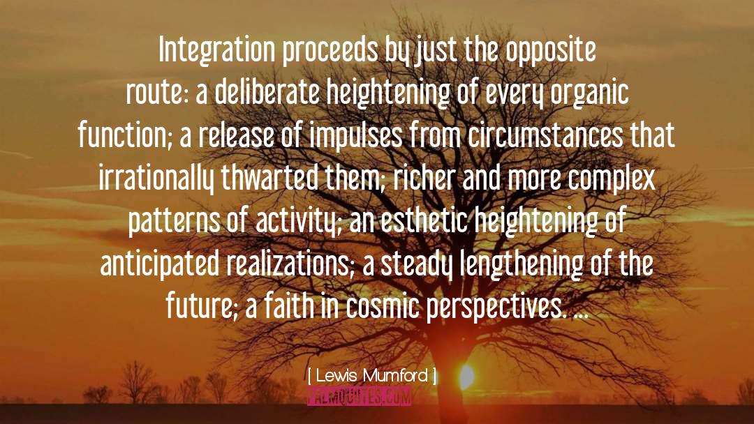 Lewis Mumford Quotes: Integration proceeds by just the