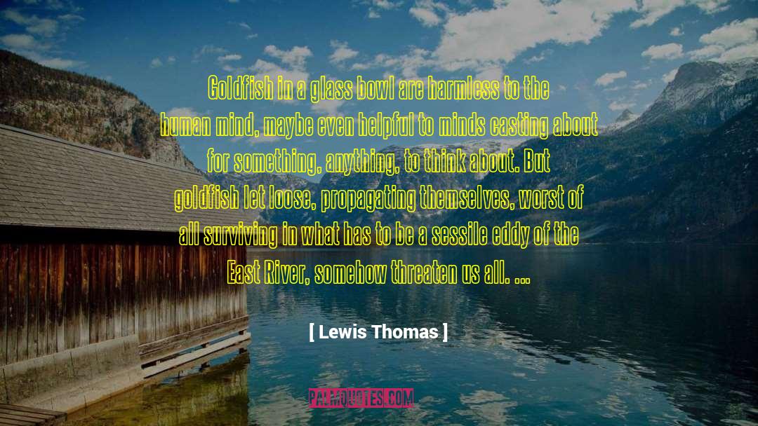 Lewis Thomas Quotes: Goldfish in a glass bowl