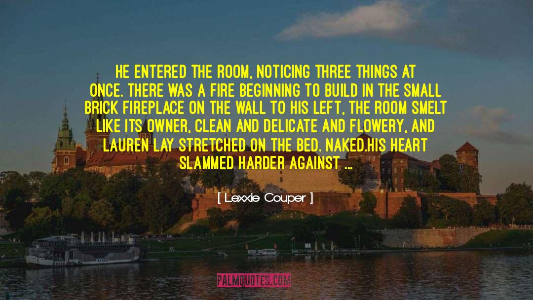 Lexxie Couper Quotes: He entered the room, noticing