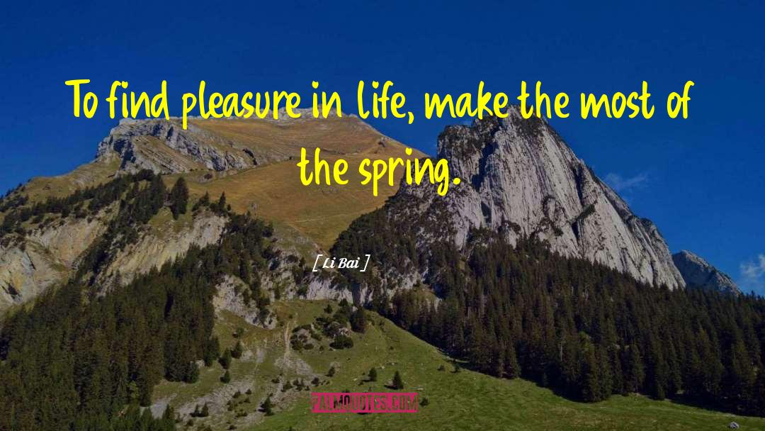 Li Bai Quotes: To find pleasure in life,