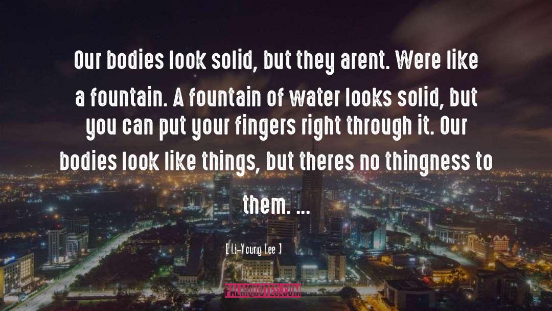 Li-Young Lee Quotes: Our bodies look solid, but