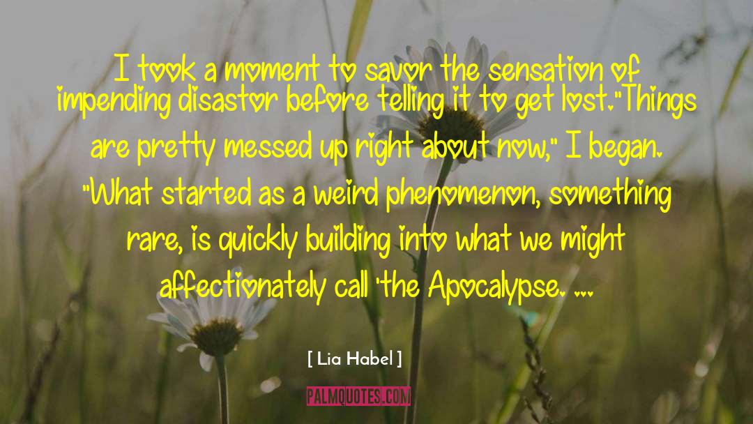 Lia Habel Quotes: I took a moment to