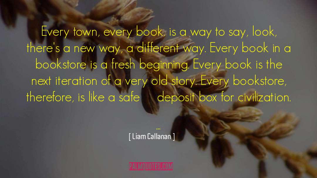 Liam Callanan Quotes: Every town, every book, is