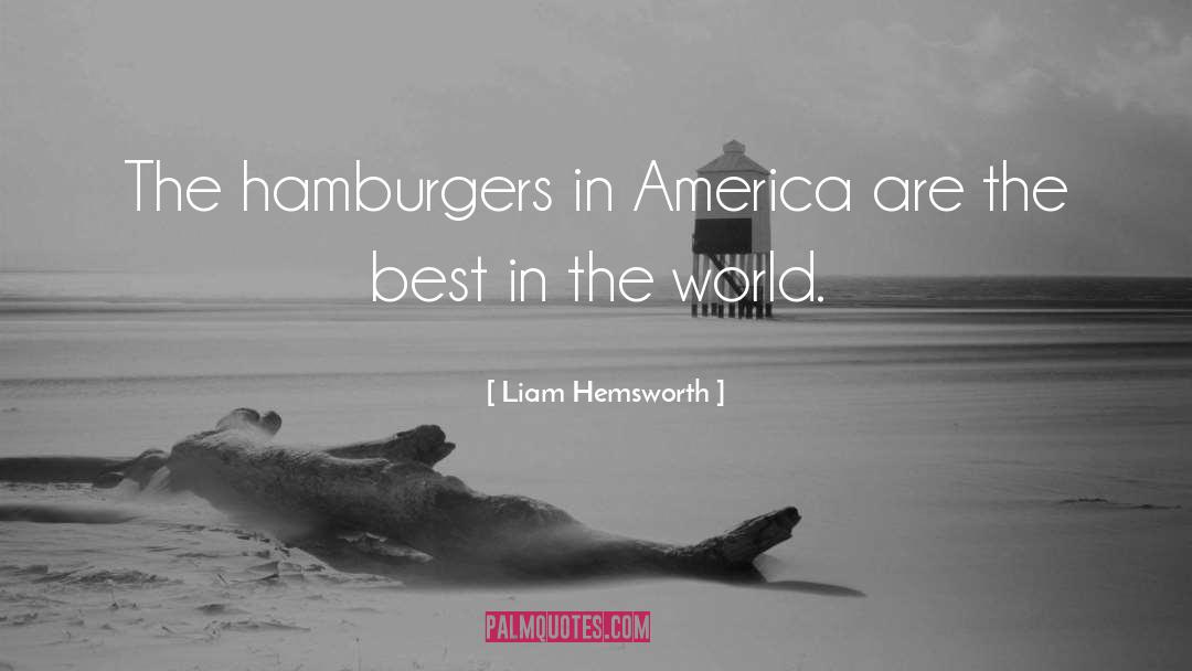 Liam Hemsworth Quotes: The hamburgers in America are