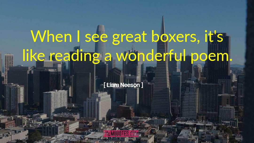 Liam Neeson Quotes: When I see great boxers,