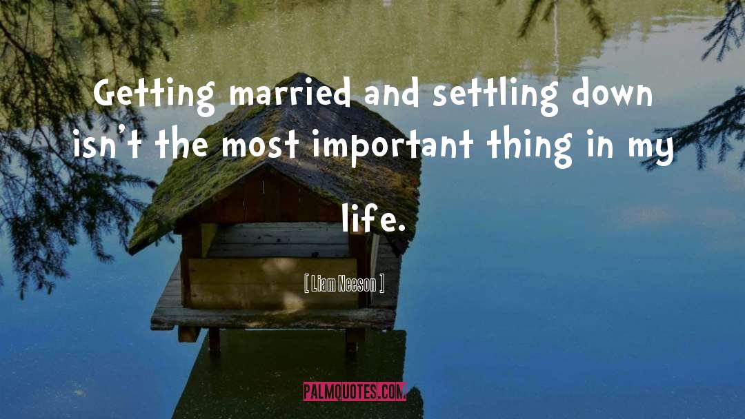 Liam Neeson Quotes: Getting married and settling down