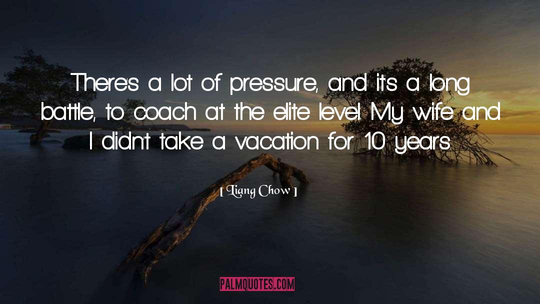Liang Chow Quotes: There's a lot of pressure,