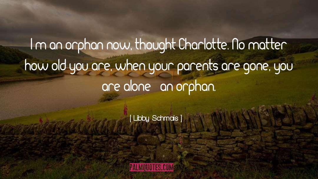 Libby Schmais Quotes: I'm an orphan now, thought