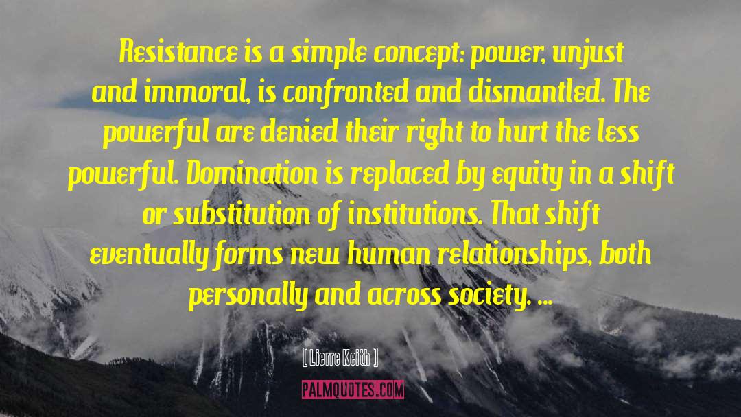 Lierre Keith Quotes: Resistance is a simple concept: