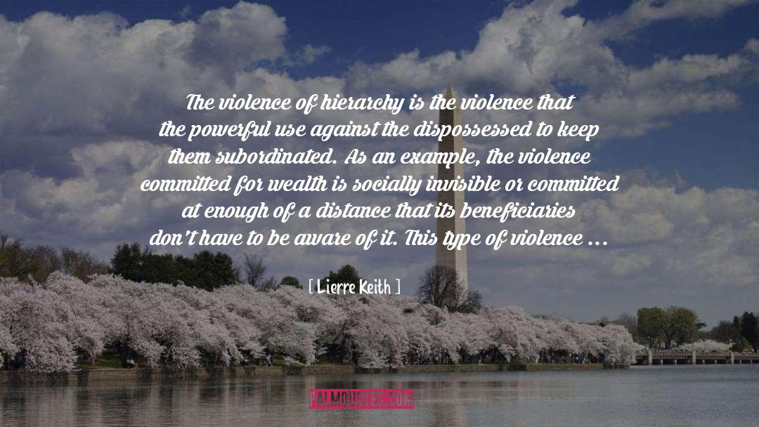 Lierre Keith Quotes: The violence of hierarchy is