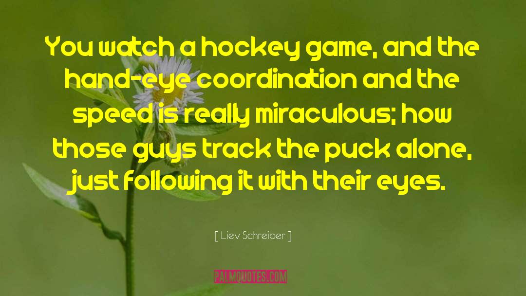 Liev Schreiber Quotes: You watch a hockey game,