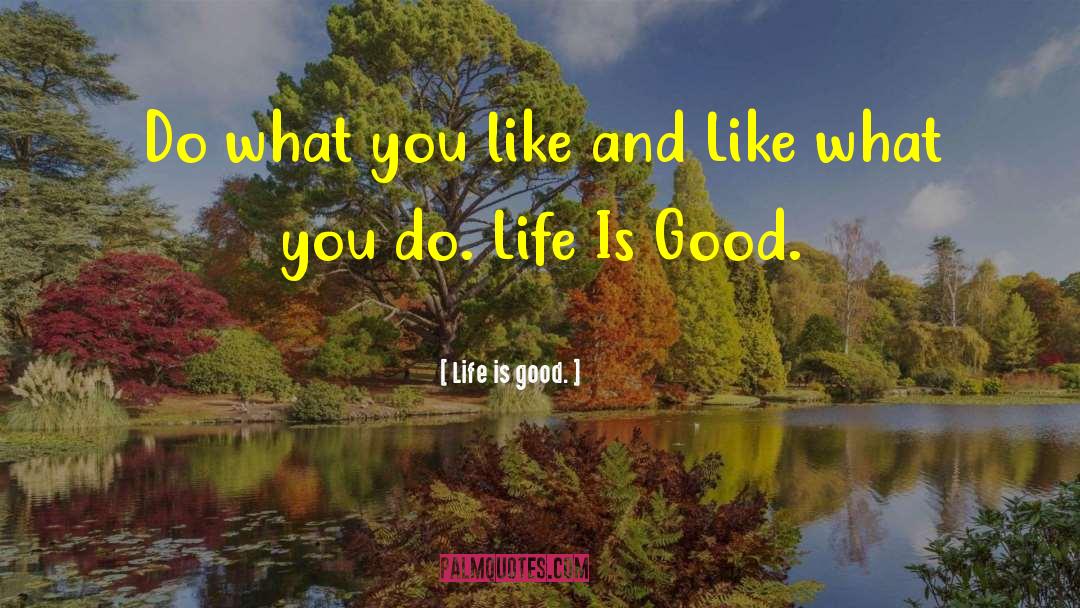 Life Is Good. Quotes: Do what you like and