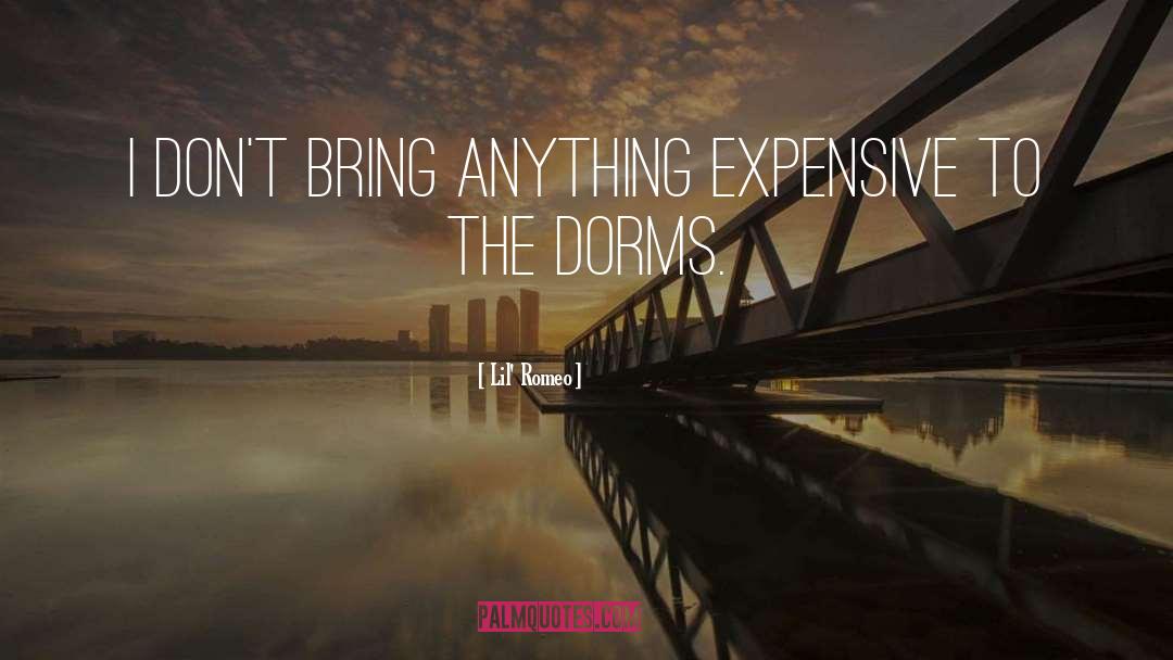 Lil' Romeo Quotes: I don't bring anything expensive