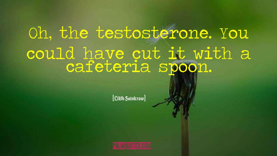 Lilith Saintcrow Quotes: Oh, the testosterone. You could