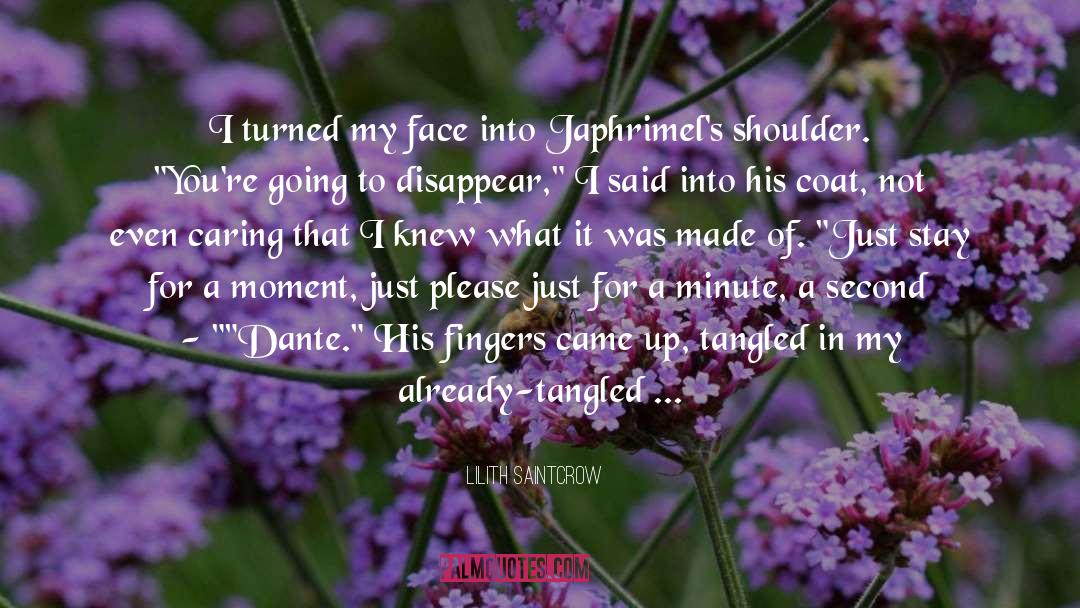Lilith Saintcrow Quotes: I turned my face into