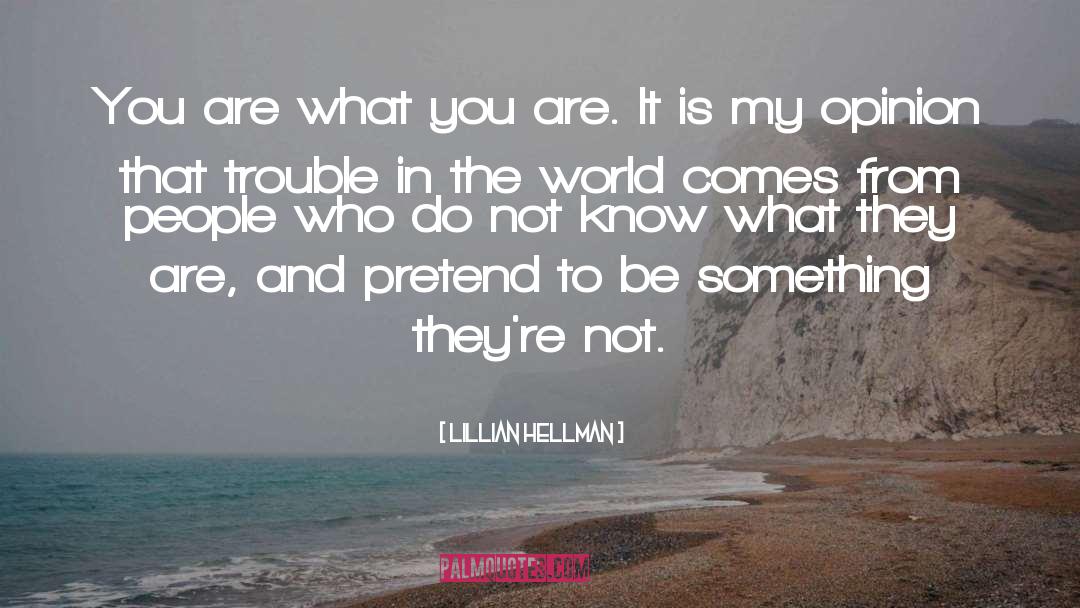 Lillian Hellman Quotes: You are what you are.