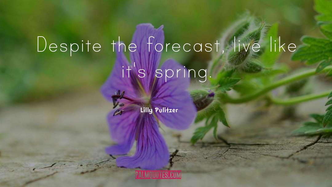 Lilly Pulitzer Quotes: Despite the forecast, live like