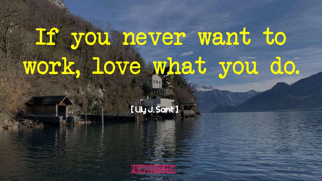 Lily J. Sant Quotes: If you never want to