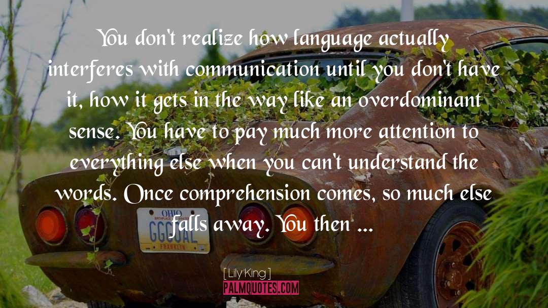Lily King Quotes: You don't realize how language