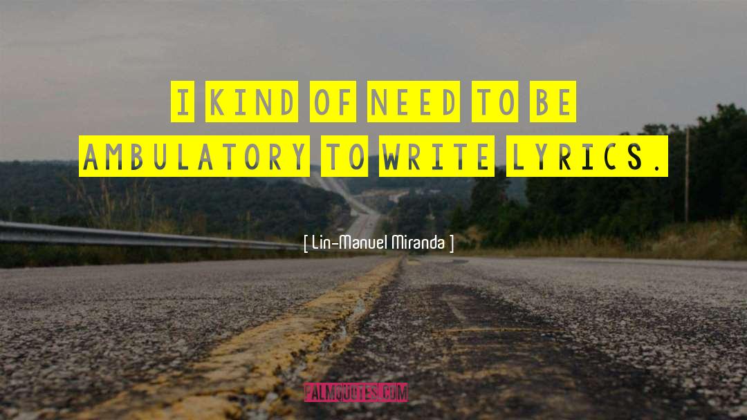 Lin-Manuel Miranda Quotes: I kind of need to