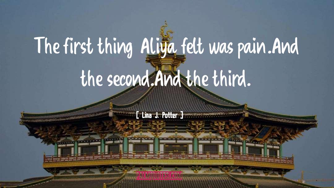 Lina J. Potter Quotes: The first thing Aliya felt
