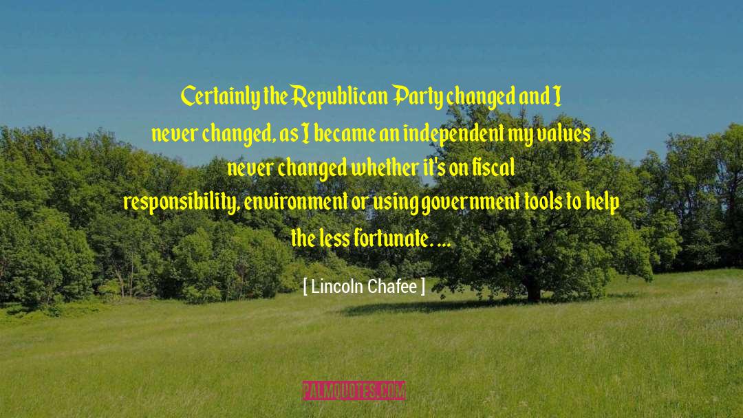 Lincoln Chafee Quotes: Certainly the Republican Party changed