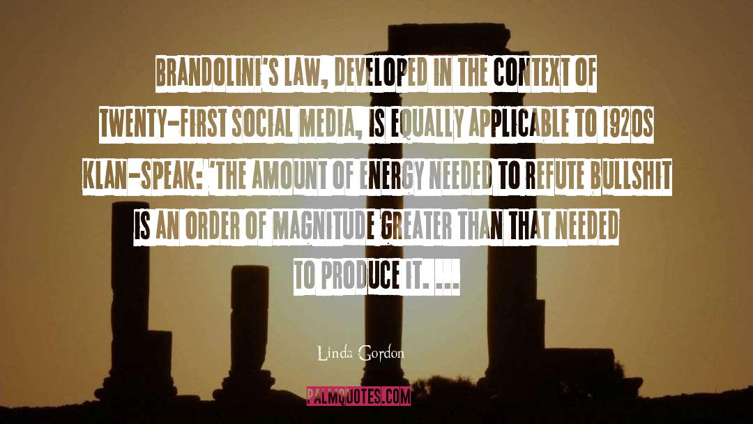 Linda Gordon Quotes: Brandolini's law, developed in the