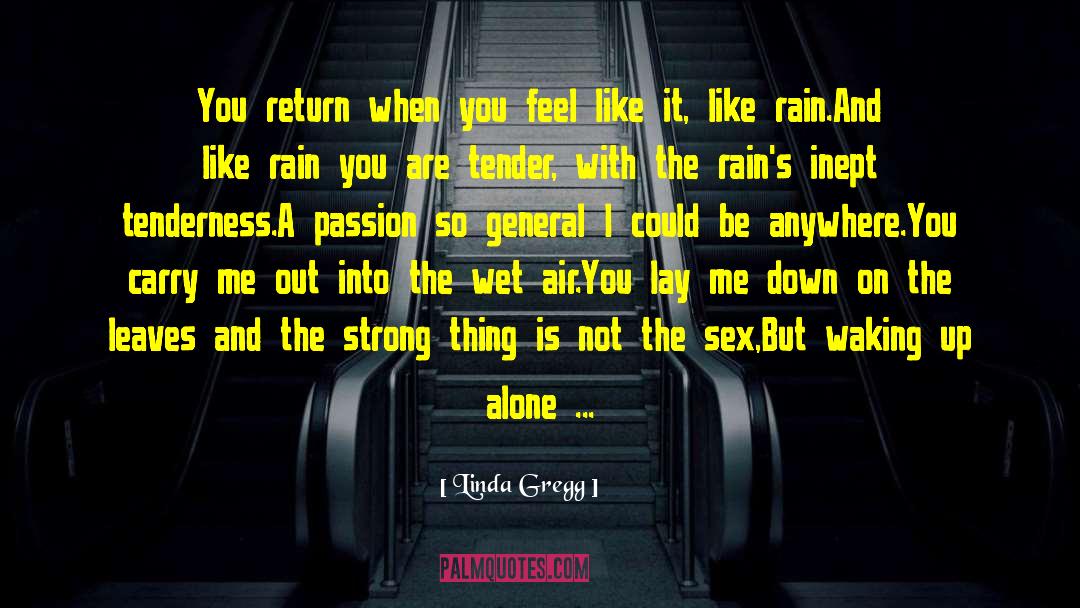 Linda Gregg Quotes: You return when you feel