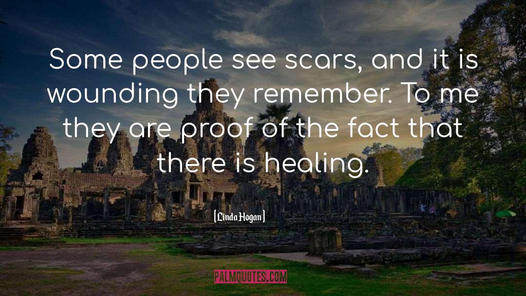 Linda Hogan Quotes: Some people see scars, and