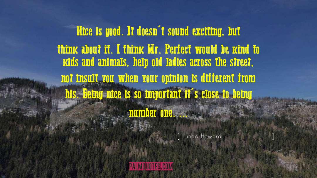 Linda Howard Quotes: Nice is good. It doesn't