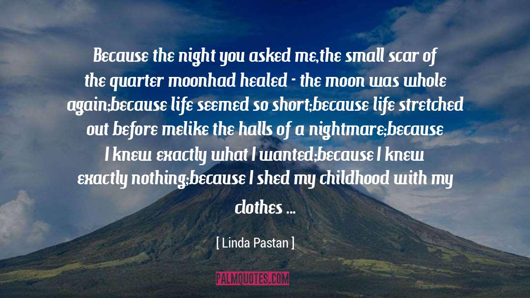 Linda Pastan Quotes: Because the night you asked